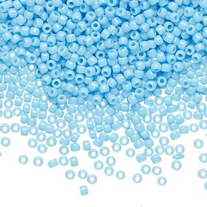 Seed bead, TOHO BEADS®, glass, pkg/7.5g, #11 round, opaque turquoise blue (TR-11-43).