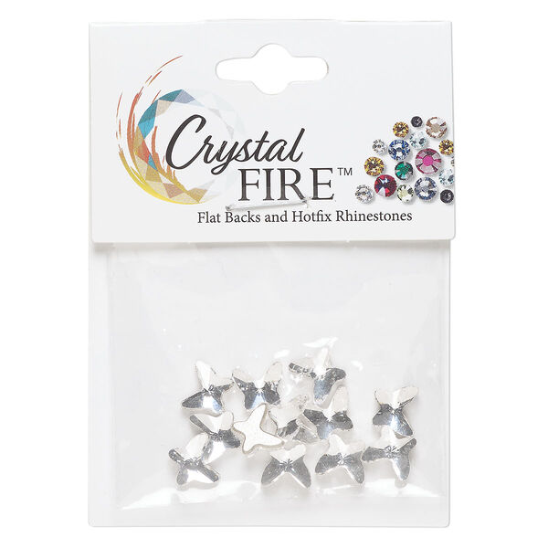 Flat back 12pk crystal clear foil back, Crystal FIRE® 8x7mm hotfix butterfly image number 0