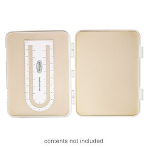 Organizer, The Bead Buddy® The Perfect Bead Mat® Design Save 'n Go! Junior®, plastic / paper / foam, white / tan / black, 12 x 9 x 3/4 inches with bead tray. Sold individually.