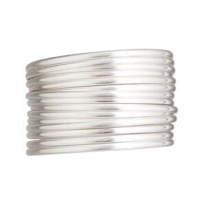 Wire, sterling silver, full-hard, half-round, 14 gauge. Sold per pkg of 5 feet.