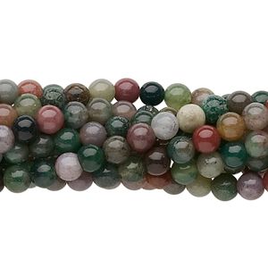 Fancy jasper 1pkg10, round bead natural 15.5-16 inch 4mm