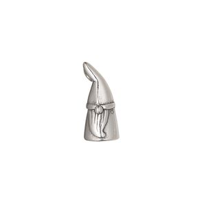 Charm, sterling silver, 16.5 x 7.5mm 3D gnome. Sold individually.