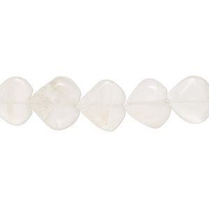 White moonstone 1pkg1, hand-cut heart bead natural 15.5-16 inch 8-10mm