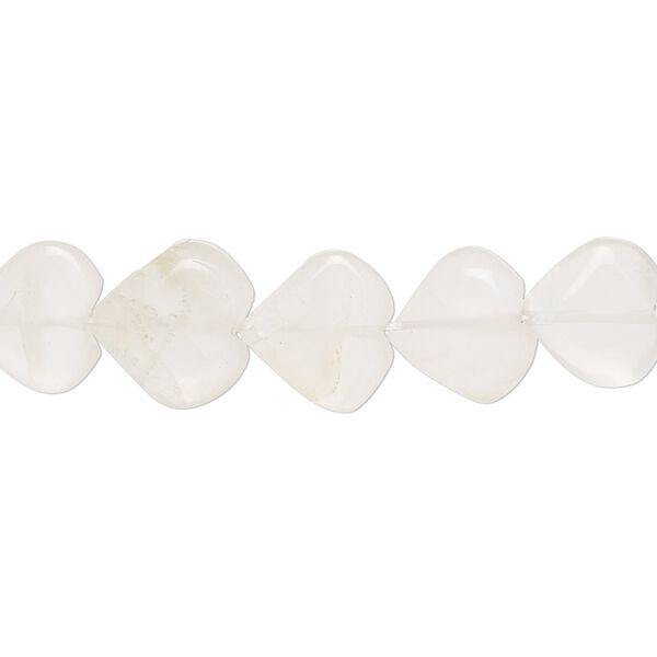 White moonstone 1pkg1, hand-cut heart bead natural 15.5-16 inch 8-10mm image number 0