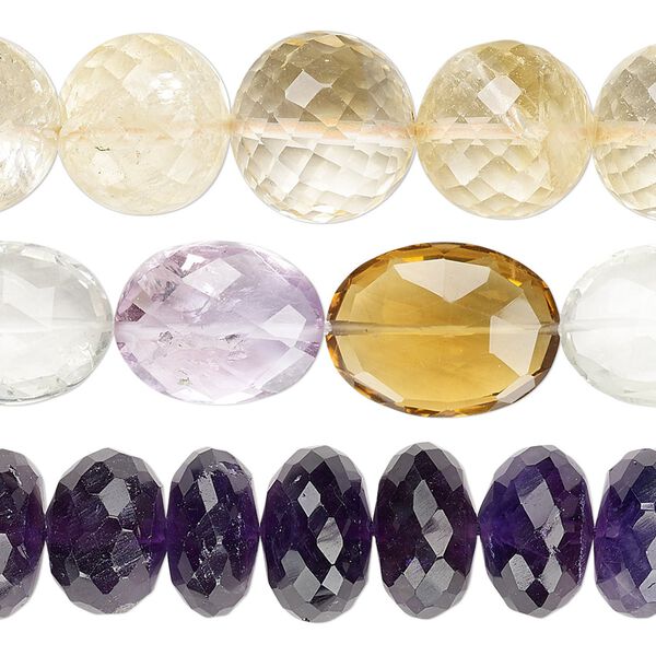 Multi-gemstone 1pkg3, hand-cut mixed shape bead 10 inch mix 10x5mm-19x18mm image number 0