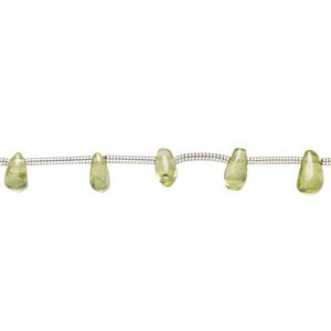Peridot 1pkg19, hand-cut top-drilled briolette bead natural 5x3mm-8x4mm