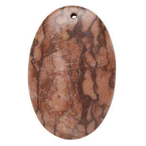 Brown zebra stone 1pkg1, domed flat back oval focal natural 42x30mm-46x36mm