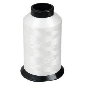 Thread, Nymo® 1pkg1, nylon, white, size OO, 2-ounce spool.