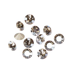 Chaton 12pk crystal honey foil back, Preciosa MAXIMA Czech crystal rhinestone 6.14-6.32mm 15-cut faceted round SS29