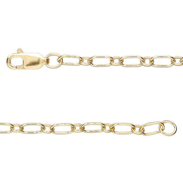 Chain, 14Kt gold-filled, 3.3mm oval long and short, 18 inches with lobster claw clasp. Sold individually. image number 0