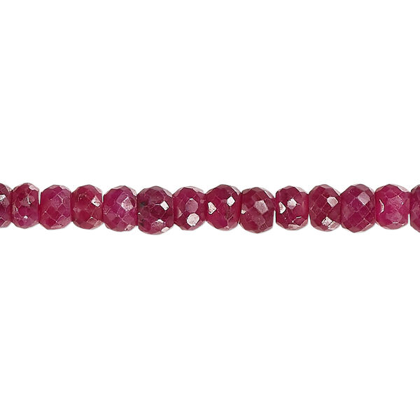 Indian ruby 1pkg1, hand-cut faceted rondelle bead C grade, 14 inch 4x2mm-5x4mm image number 0