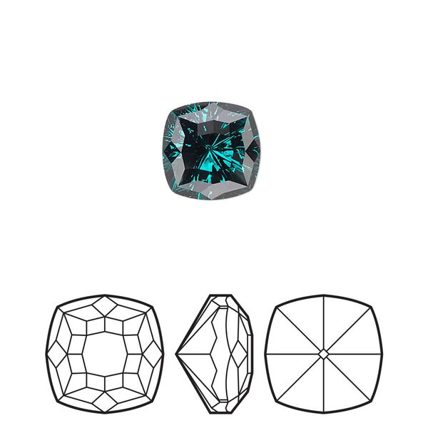 Fancy stone 48pk emerald foil back, Swarovski® 10mm magical square 4460 image number 0