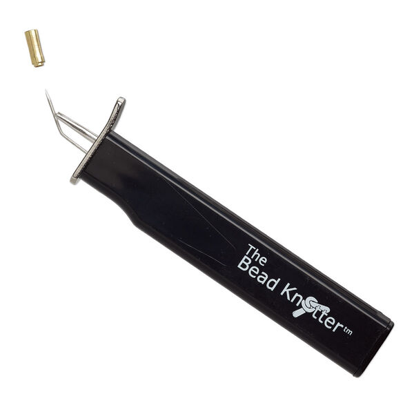 Cord knotter, The Bead Knotter™, plastic, black and white, 5-1/2 inches. Sold individually. image number 0
