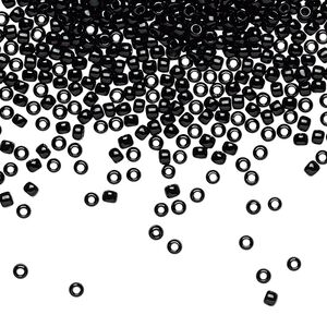 Seed bead, TOHO BEADS®, glass, pkg/50g, #11 round, opaque jet (TR-11-49).
