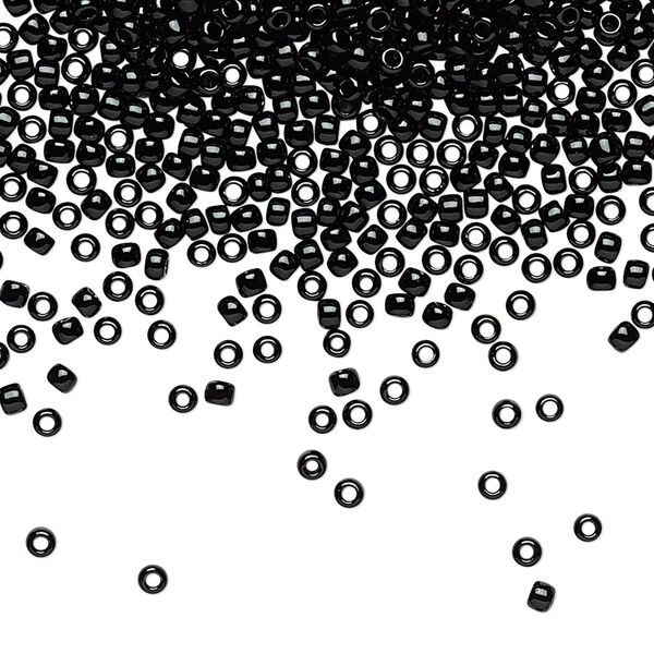 Seed bead, TOHO BEADS®, glass, pkg/50g, #11 round, opaque jet (TR-11-49). image number 0
