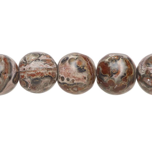 Leopardskin jasper 1pkg1, partially matte round bead natural, 15.5-16 inch 11-12mm image number 0