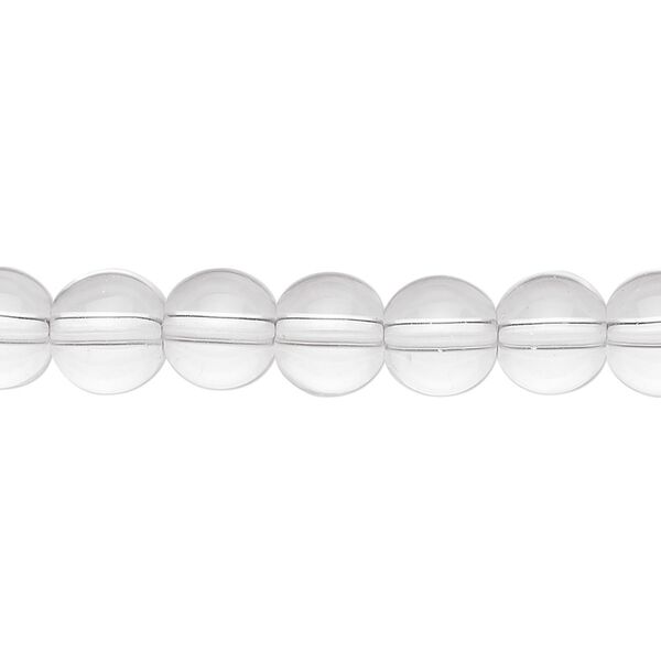 Bead, glass, clear, 8mm round. Sold per 36-inch strand. image number 0