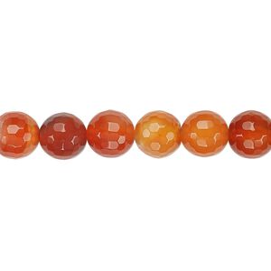 Red agate 1pkg1, faceted round bead 15 inch 8-9mm