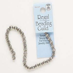 Bead, antique silver-plated "pewter" (zinc-based alloy), 5x4mm-6x5mm lantern. Sold per 7-inch strand, approximately 30 beads.