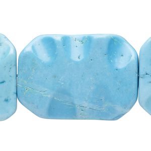 Magnesite 1pkg1, wavy rectangle bead 15 inch 35x25mm