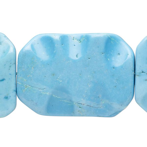 Magnesite 1pkg1, wavy rectangle bead 15 inch 35x25mm image number 0