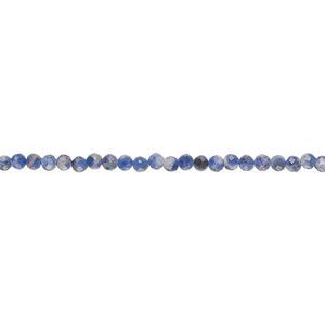 Sodalite 1pkg1, hand-cut faceted round bead natural 12 inch 2mm
