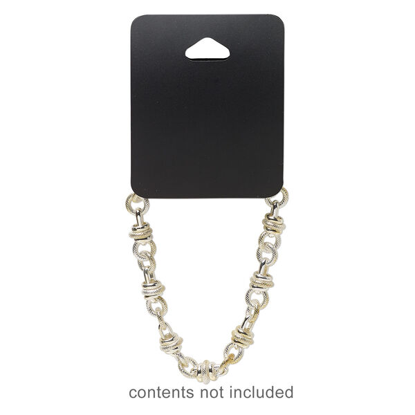 Necklace / bracelet card, plastic, black, 2-1/2 x 2 inches assembled. Sold per pkg of 100. image number 1