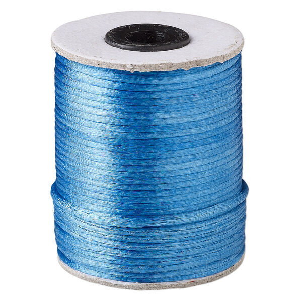 Cord, Satinique™, satin, dark turquoise, 2mm. Sold per 200-foot spool. image number 0
