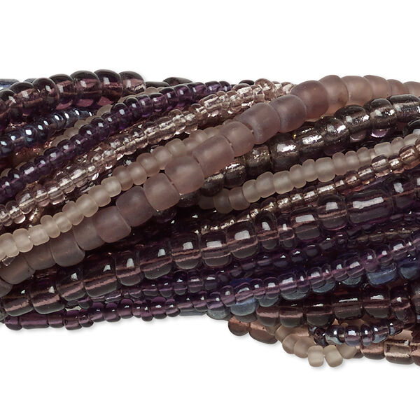 Seed bead mix, glass, pkg/(20)14inch, #6 round, mixed mixed colors. image number 0