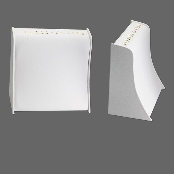 Display, bracelet, leatherette, white, 8 x 4-1/2 x 7-1/2 inches. Sold individually. image number 0
