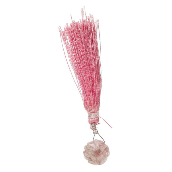 Strawberry quartz / garnet 1pkg1, top-drilled hand-cut 1sided carved flower bead natural, 14mm image number 2