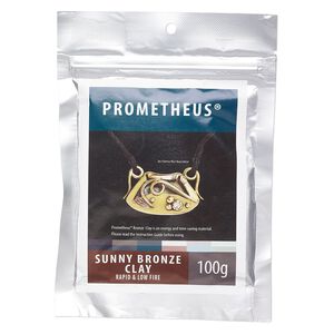 Prometheus® sunny bronze clay, pkg/100g, rapid and low fire formula.