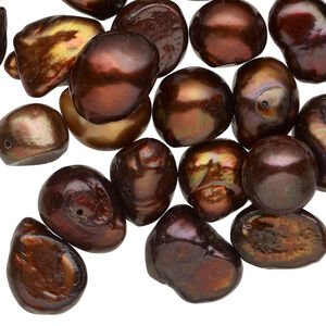 Freshwater pearl 1pkg2oz, mixed shapes, copper 9-15mm cultured
