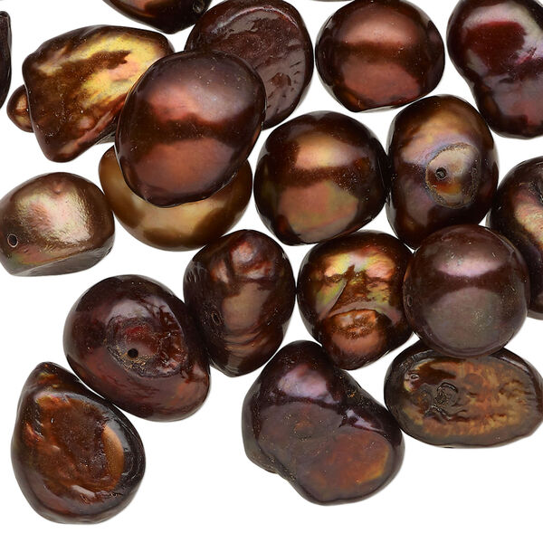 Freshwater pearl 1pkg2oz, mixed shapes, copper 9-15mm cultured image number 0