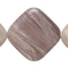 Coffee marble 1pkg1, puffed diamond bead natural, 15 inch 34-35mm image number 0