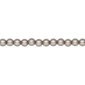 Pearl 50pk dark grey, Preciosa Czech crystal 4mm round