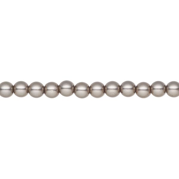 Pearl 50pk dark grey, Preciosa Czech crystal 4mm round image number 0