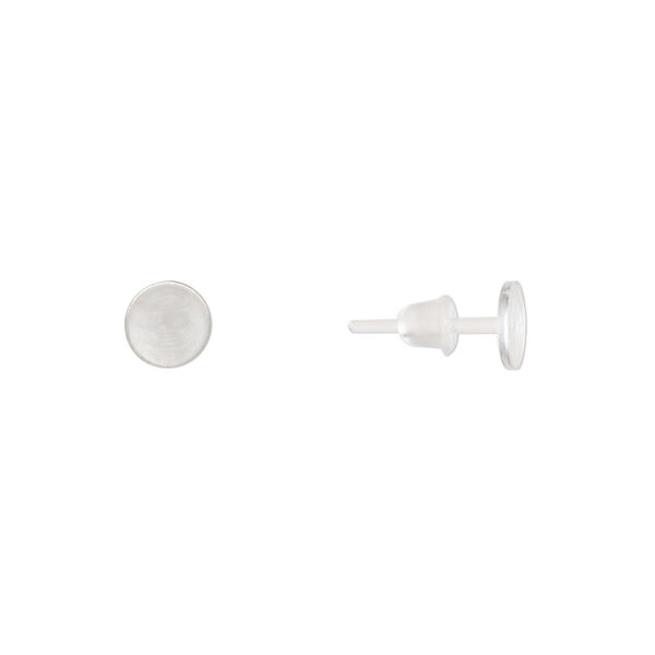 Earstud, acrylic, 6mm flat pad. Sold per pkg of 10 pairs. image number 0