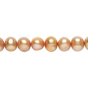 Freshwater pearl 1pkg1, semi-round, 15 inch chili pepper 6-7mm cultured