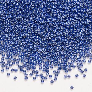 Seed bead, Miyuki, glass, pkg/250g, #15 rocaille, opaque luster cobalt blue (RR-434).