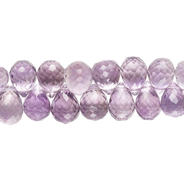 Amethyst 1pkg1, hand-cut top-drilled micro-faceted teardrop bead natural 8 inch 8x6mm-10x7mm image number 0