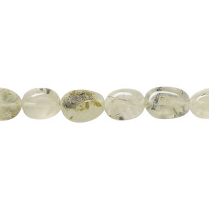 Prehnite 1pkg1, hand-cut puffed oval bead natural, 13 inch 8x6mm-12x8mm light