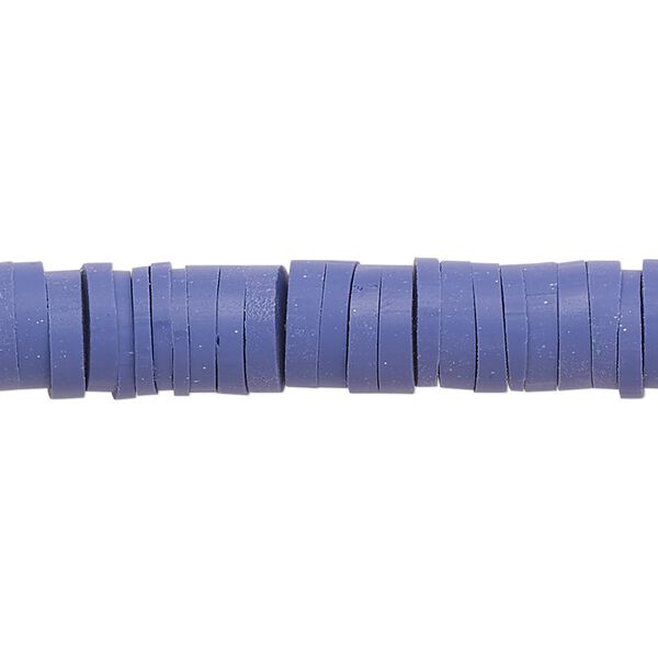 Bead, polymer clay, opaque purple, 8x2mm heishi. Sold per pkg of (2) 15-1/2" to 16" strands. image number 0