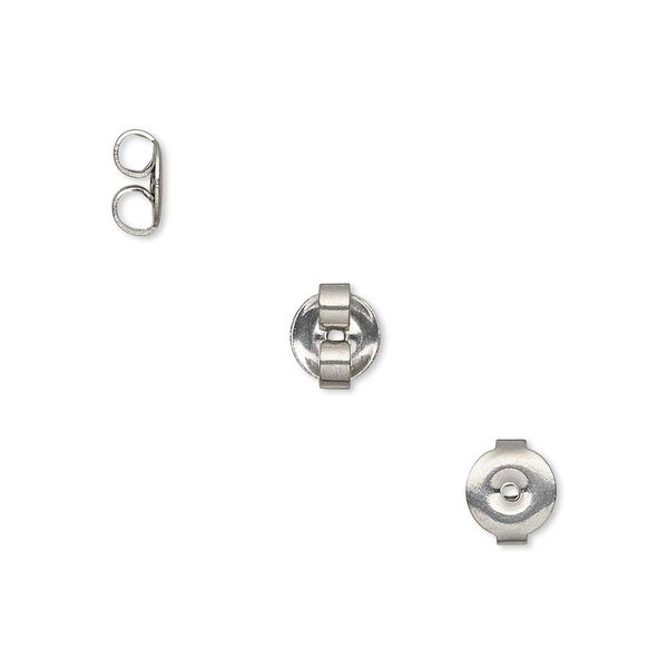 Earnut 1pkg20, 7x6mm round, stainless steel 10 pair image number 0