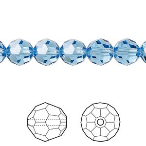 Bead 144pk cool blue, Crystal Passions® Regenerated 8mm round 5000