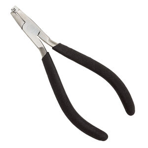 Pliers, Beadalon&reg;, banding, steel and rubber, black, 5-1/4 inches with 1.85mm wide groove, single band. Sold individually.