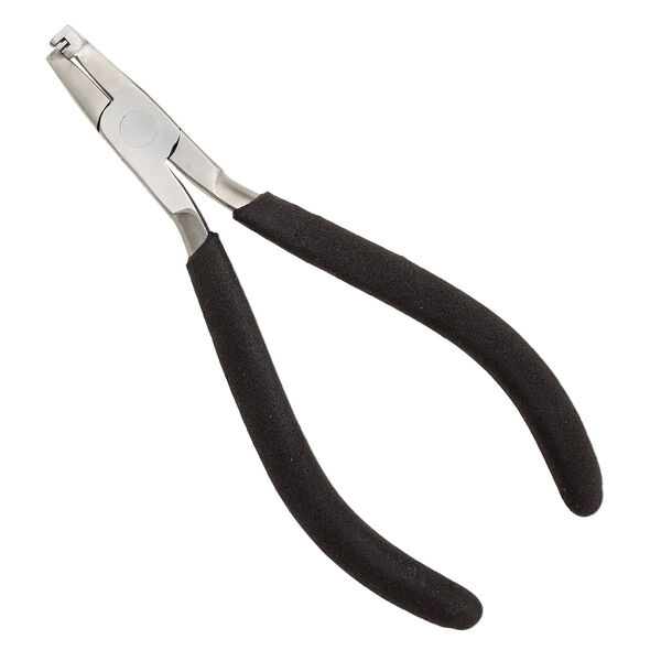 Pliers, Beadalon&reg;, banding, steel and rubber, black, 5-1/4 inches with 1.85mm wide groove, single band. Sold individually. image number 0