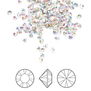 Chaton 1440pk crystal AB foil back, Swarovski® 2.4-2.5mm PP18 round 1028