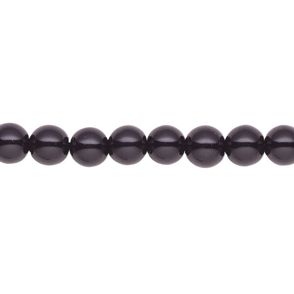Pearl 2pk black, Celestial Crystal® 6mm round 15.5-16 inch image number 0