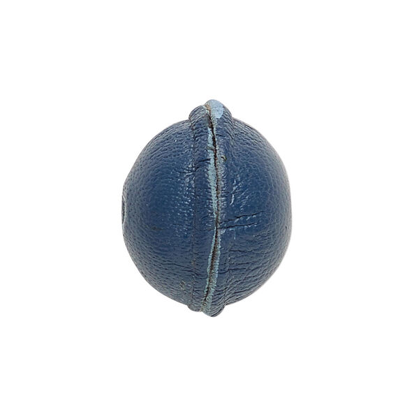 Bead, leather, blue, 13-17mm smooth round. Sold individually. image number 0
